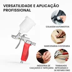 Pistola Aplicadora de Cola Steula MS32 Gravidade 250ml Bico 1.2mm Para Sapataria Tapeçaria e Tecidos