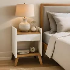 Mesa de Cabeceira Quarto Com Gaveta Decoração Pés Nicho