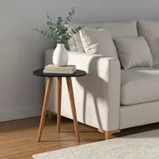 Mesa Lateral Pé Palito Decorativa Tampo Orgânico