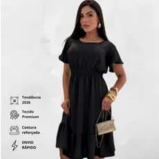 Vestido Midi Feminino Tendência 2026 Ajustável Casual e Evangélico Promoção Hoje Envio Rápido