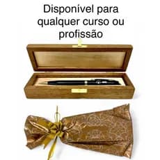 Caneta Luxo Metálica Personalizada c/Estojo Presente Formatura + NOME