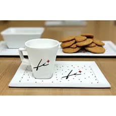 Conjunto Xícara c/ Pires Plateau 200 ml Personalizado Kit Caneca c/ Pires