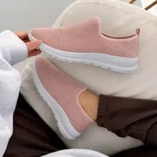 Tênis Meia Feminino Preto Casual Leve e Macio Slip On Para Caminhada e Uso Diário