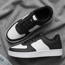 Tênis Masculino e Feminino Casual Branco Preto Confortável Leve para Caminhada