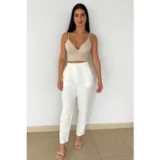 Calça Feminina Alfaiataria com elástico nas costas (ENVIO IMEDIATO)