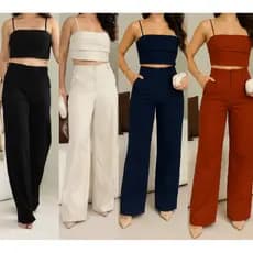 Calça Pantalona Feminina Wide Leg Alfaiataria Premium