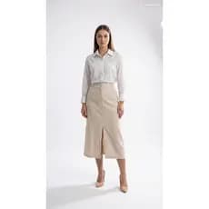 Saia Midi feminina alfaiataria Com bolso