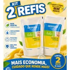 Kit com 2 Unidades Refil Sabonete Líquido Bebê Granado Glicerina 250ml