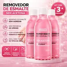 Kit 3 Removedores de Esmalte Sem Acetona Vitamina E