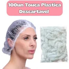 100UN Touca PLASTICA Descartável Amaciamento / Banho Salão de Beleza Spa Estética Clinica