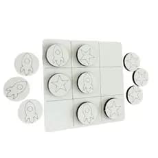 Kit 10/20/30 Unidades Jogos da Velha Lembrancinha Foguete Estrela Astronauta Espaço MDF Tabuleiro