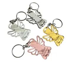 Kits Chaveiros Personalizados Enfeite Anjo Batizado Decoração Acrílico MDF Branco