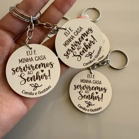 kit 10/20/30 Unidades Chaveiro Lembrancinha De Casamento/ Noivado/ Bodas/ Chá de Panela Em MDF