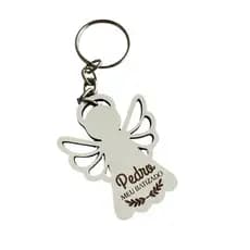 Kits Chaveiros Personalizados Branco Anjo Batizado Decoração MDF Enfeite