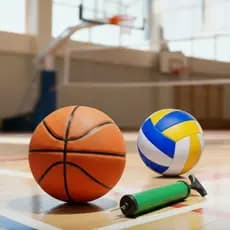 Bola Volei + Bola Basquete + Bomba De Ar Quadra Praia Tamanho Oficial