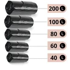 Saco De Lixo Plástico Reforçado 1k Antivazamento 40l 60l 80l 100l 200l Litros