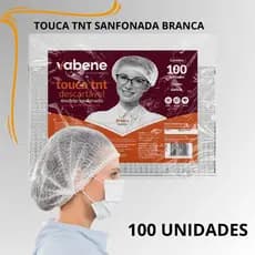Touca Branca TNT Descartável Sanfonado 100 Und Proteção