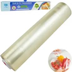 Rolo Bobina Filme Pvc 28cm X 100 Metros Com Trilho Cortante