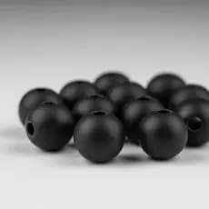 Perola Emborrachada 8 mm C/ Furo Cor Preto