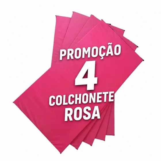 Kit 4 Colchonetes Rosa Fitness 90x45x2cm Impermeável.