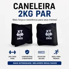 Caneleira 2kg Par XT Fitness Tornozeleira Peso Academia Musculação