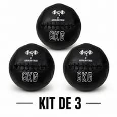 kit 3 Wallball 6kg Medicine Crossfit Bola de Peso Academia Fitness Treino Funcional