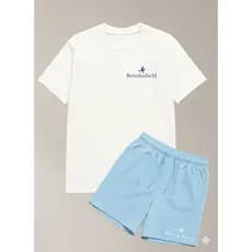 kit Blusa Short Masculino Brooksfield Bermuda Tectel Elastano com Bolso Camiseta 100% Algodão