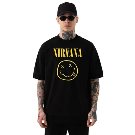 Camiseta Oversized Banda Nirvana Banda de Rock 100% Algodão