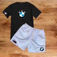 Conjunto KIT Bmw Camiseta algodão E Bermuda Tectel Estampados Camisa Masculina Camiseta Short BMW 3 M