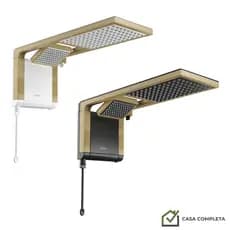Chuveiro Acqua Duo Branco ou Preto Matte Gold 220V 7800W Lorenzetti Fosco