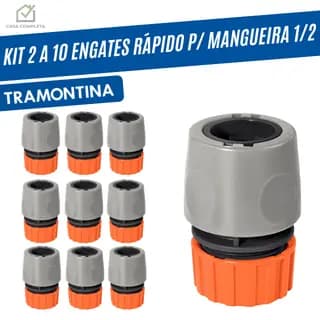 Kit Engate Rápido 1/2 para Mangueira Jardim 20mm 1/2 Plástico PVC Tramontina