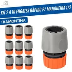 Kit Engate Rápido 1/2 para Mangueira Jardim 20mm 1/2 Plástico PVC Tramontina