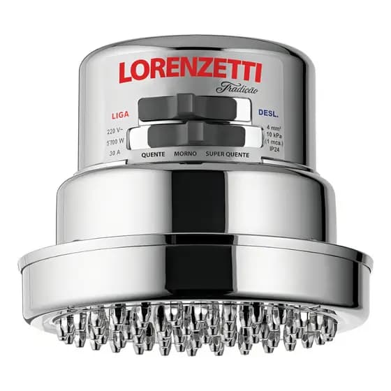 Chuveiro Elétrico de Parede Lorenzetti Tradição Cromado 220V 6800w
