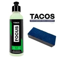 KIT Focus Vonixx + TACO Descontaminante Composto Polidor De Vidros Removedor De Marcas D'água 240ml Vonixx