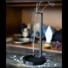 Porta Incenso Invertido Preto Suporte Para Incenso Vareta Elegante Moderno Meditação Zen Luxuoso