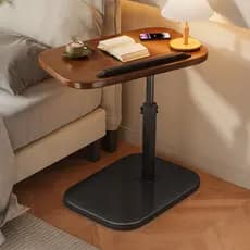 Mesa lateral moderna para sala de estar e quarto - Mesa de centro pequena de madeira com base e mesa lateral
