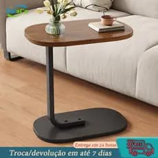 Mesa lateral moderna para sala de estar e quarto - Mesa de centro pequena de madeira com base e mesa lateral
