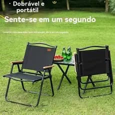 Cadeira Portátil Dobrável Pesca Camping Praia Encosto 150kg
