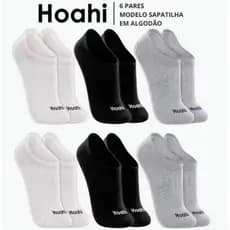 Kit 6 pares meias algodão invisível HOAHI - UNISSEX