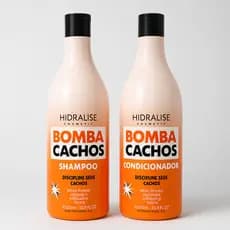 Kit Bomba Cachos Cabelos Cacheados Shampoo 1L Condicionador
