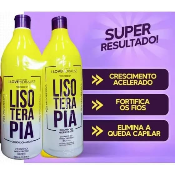 Kit Shampoo e Condicionador Lisoterapia Hidratação Profunda 1L