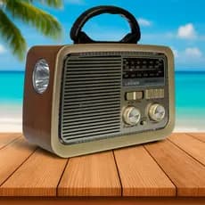 Rádio Retrô Vintage Radio Antigo Bluetooth AM FM Portátil com Entrada USB Casa Pesca Zona Rural