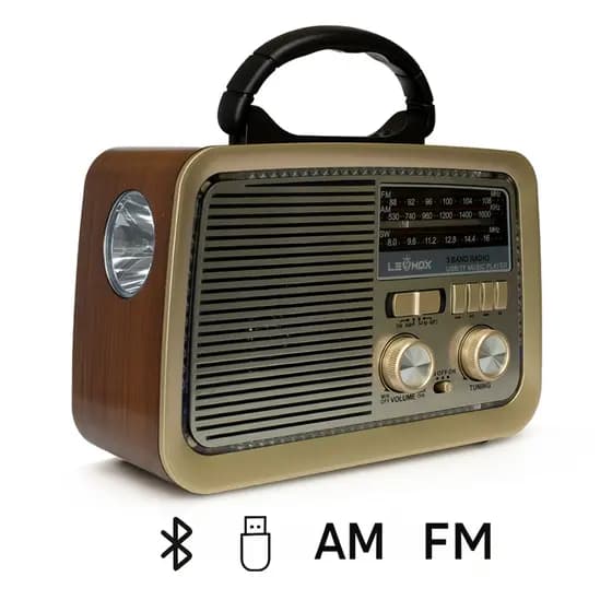Rádio Antigo Retrô Recarregável Portátil Bluetooth Am Fm Mp3 USB Vintage
