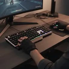 Kit Teclado + Mouse Semi Mecânico Gamer Led Rgb Óptico + Nf