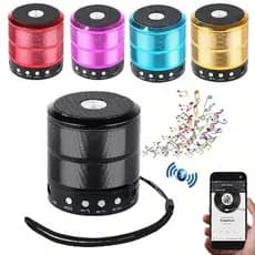 Mini Caixa De Som Bluetooth Portátil WS-887 Potente USB Cartão SD FM Som Premium Metalizada