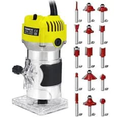 Tupia Laminadora 800W e Jogo de Fresas 15 Peças Acabamento Profissional para Madeira