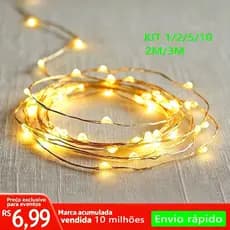 Fios de Luzes de Fada de 2/3 Metros Led Cobre à Prova d’água Perfeito Para Decoração Festa e Natal 3 modos Envio rápido