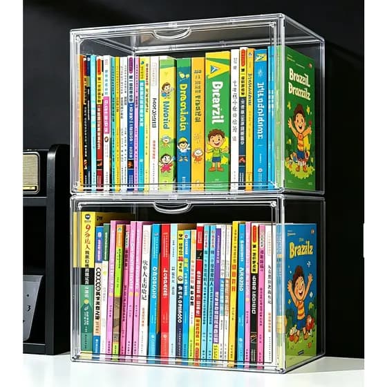 Caixa Acrílica Organizadora com Tampa para Livros e Itens Decorativos Transparente e Resistente Envio rápido