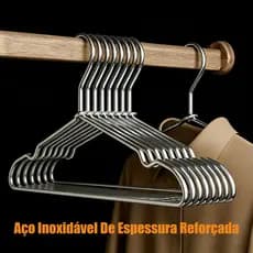 Cabide Aço Inoxidável 40cm Antiderrapante 10 20 30 40 Pcs Para Camisas Vestidos Casacos Organização de Guarda-Roupa