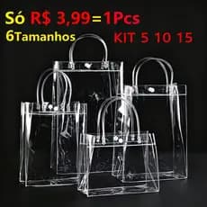 Bolsa De Lembrança De Aniversário Infantil Sacola Pvc Transparente Com Alça Presentes para de Natal casamentos festas